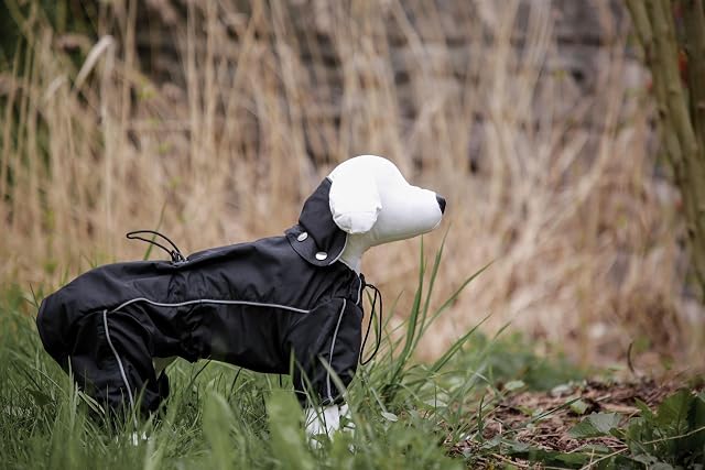 Foto 3 de 7 de Kerbl Pet Impermeable Manchester, chaqueta para perros, abrigo para perros, negro, 70cm, poliéster, perros