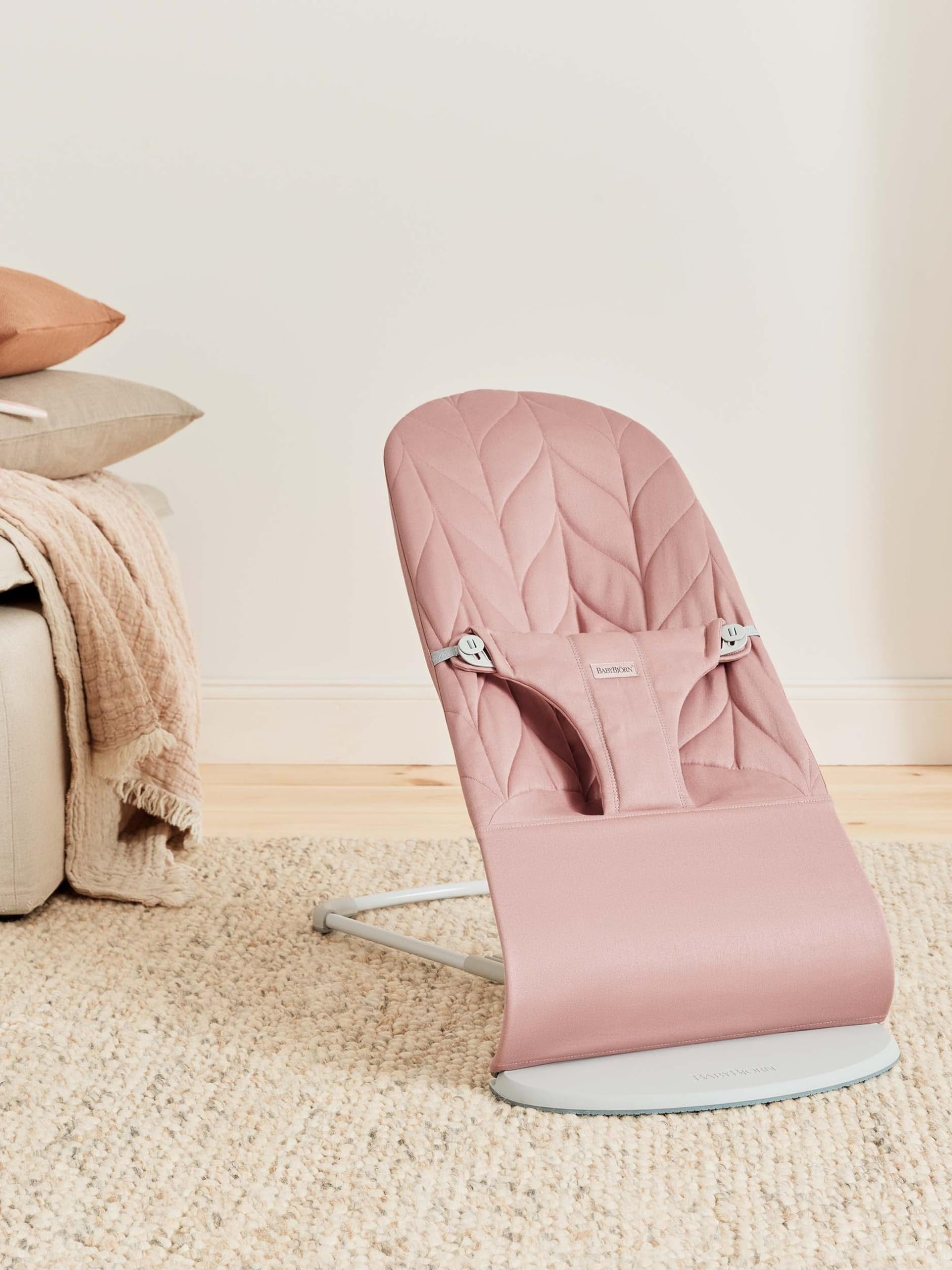 BabyBjörn Transat Bliss, Tissé, Matelassage pétale, Rose poudré