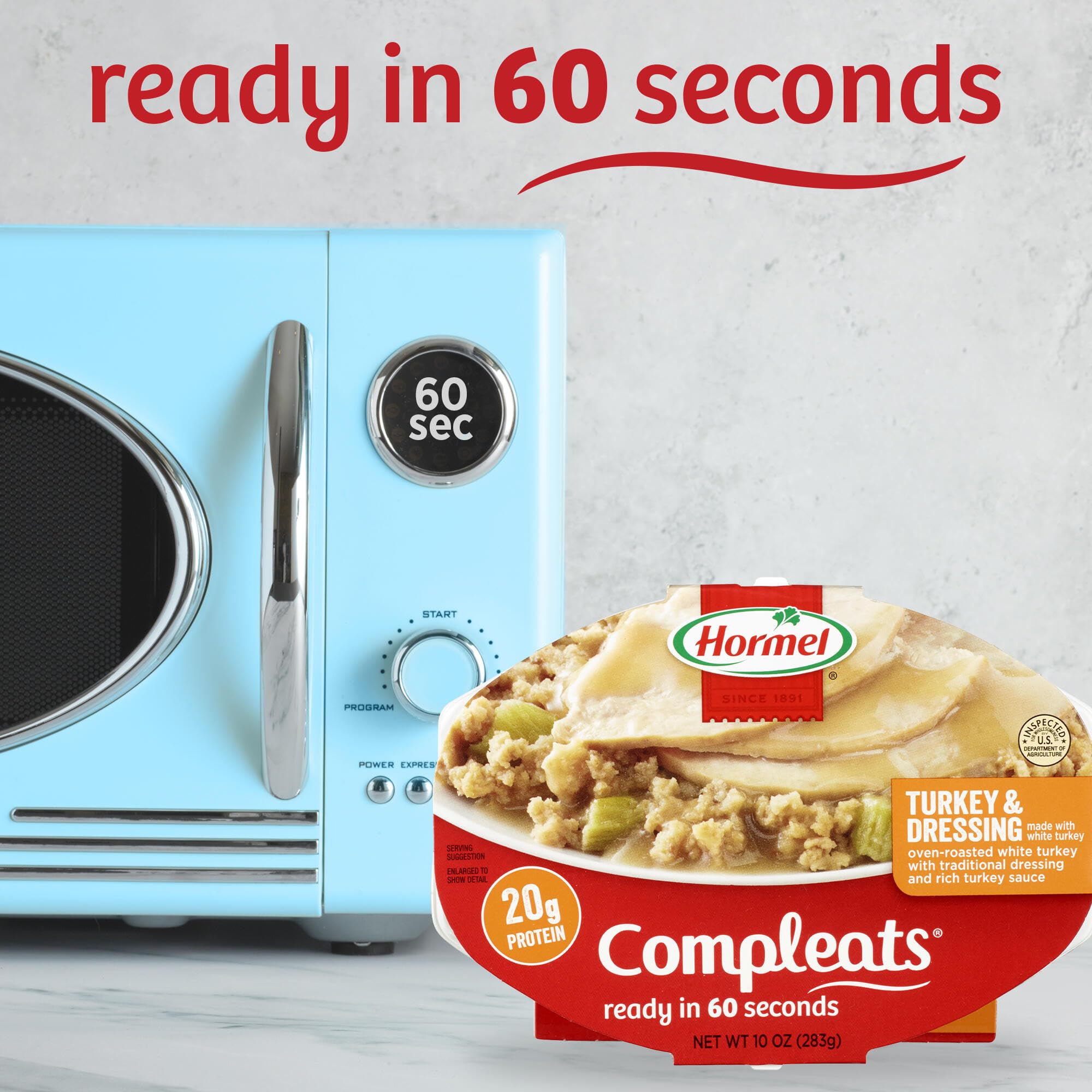 Hormel Compleats Turkey & Dressing, 10-Ounce Microwavable Bowls (Pack of 6)