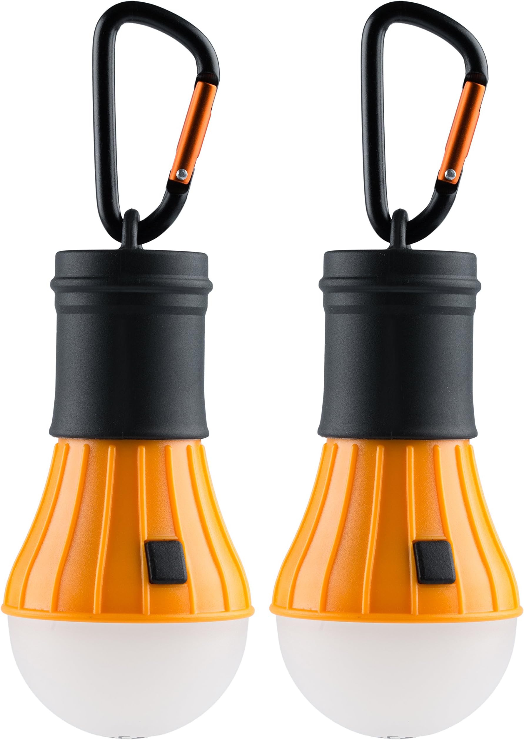 AceCamp 2 x Camping Led Lights Battery Powered + Carbine I Tent I Lamp I Lantern Light I Waterproof I Double Pack Orange I 10289-ace