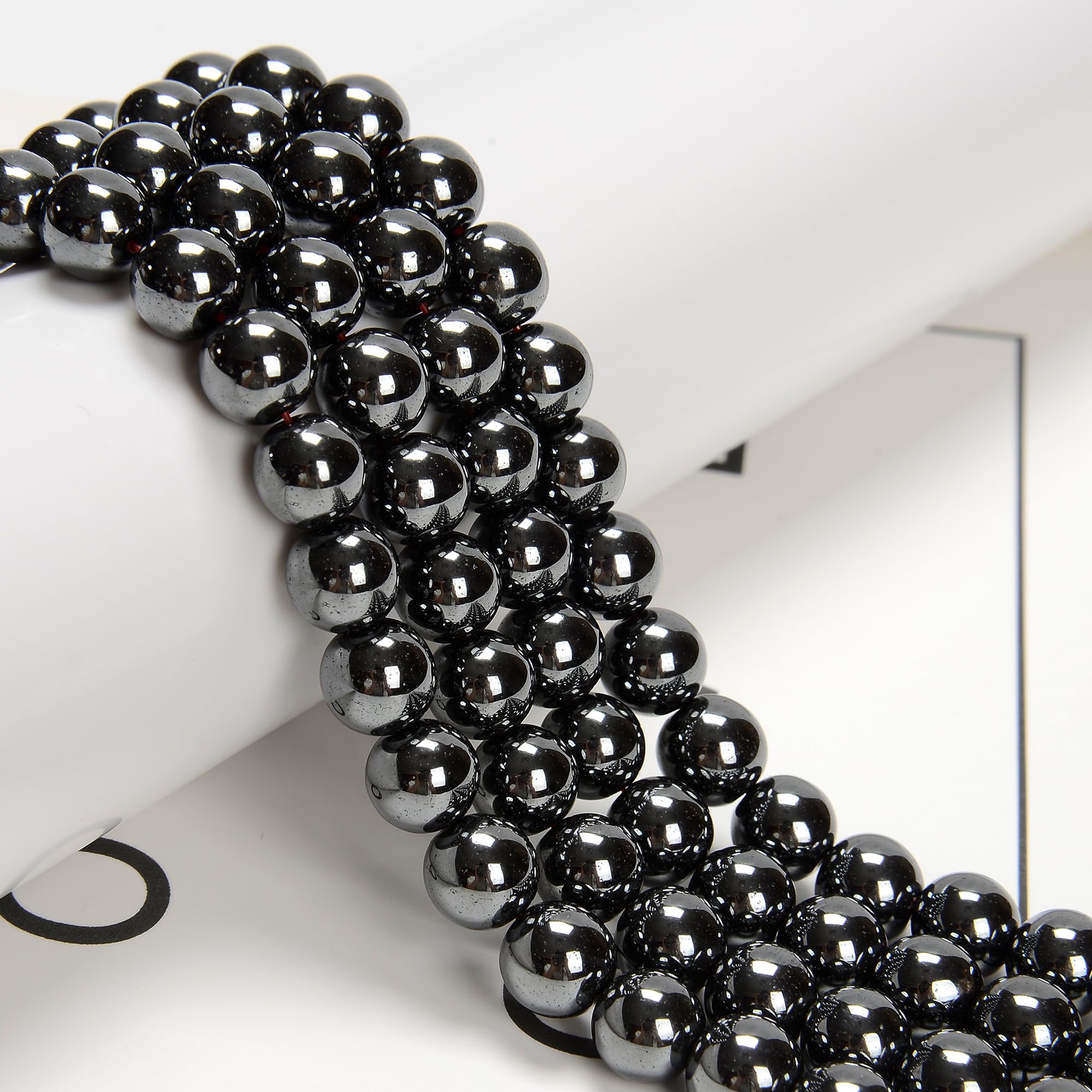 Perles rondes en hématite de qualité supérieure 8mm grise lisse pour joaillerie artisanale