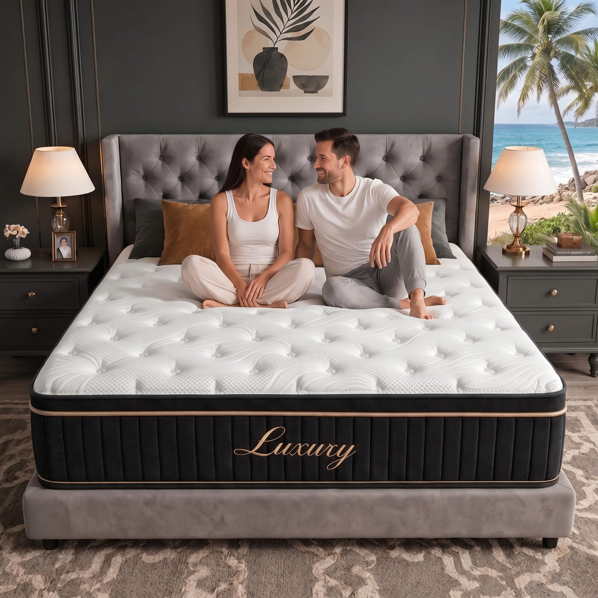 Photo 1 of Queen 14 Inch Hybrid Mattress in a Box, Medium Firm for Side Sleepers