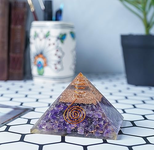 Miniatura 9 de Crocon Pirámide de energía de cristal orgánico de piedras preciosas Feng Shui para atraer energías positivas, regalo espiritual y decoración del