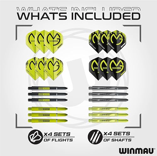Miniatura 3 de Winmau Michael Van Gerwen MvG Gift Sets - 50 Piece Darts Set with 4 Sets of Shafts, 4 Sets of Flights Plus Accessories