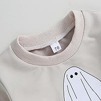 Vista 4 de Sudadera larga de calabaza para bebé niño de Halloween Clorhes, ropa de Halloween para niños pequeños