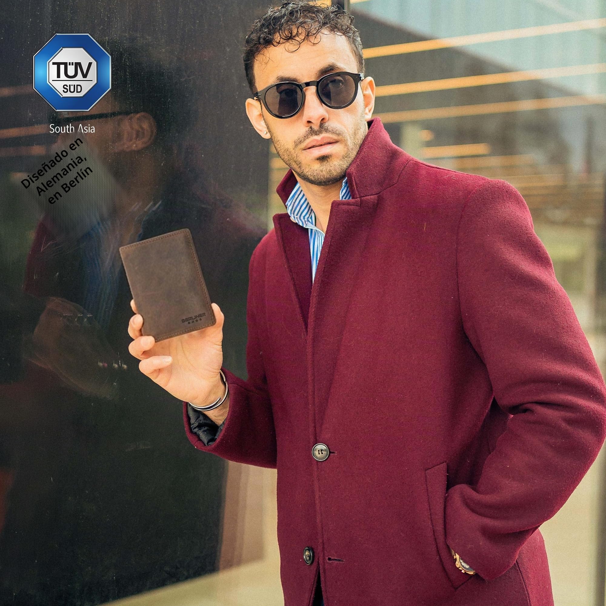 Berliner Bags Oliver Cartera de Piel Noble para Hombre, 15 Tarjetas, RFID