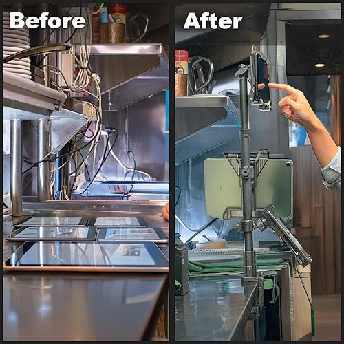 Miniatura 7 de iBOLT Tablet Tower - Soporte de abrazadera para punto de compraPOS, con 3 soportes TabDock perfecto para múltiples aplicaciones de entrega