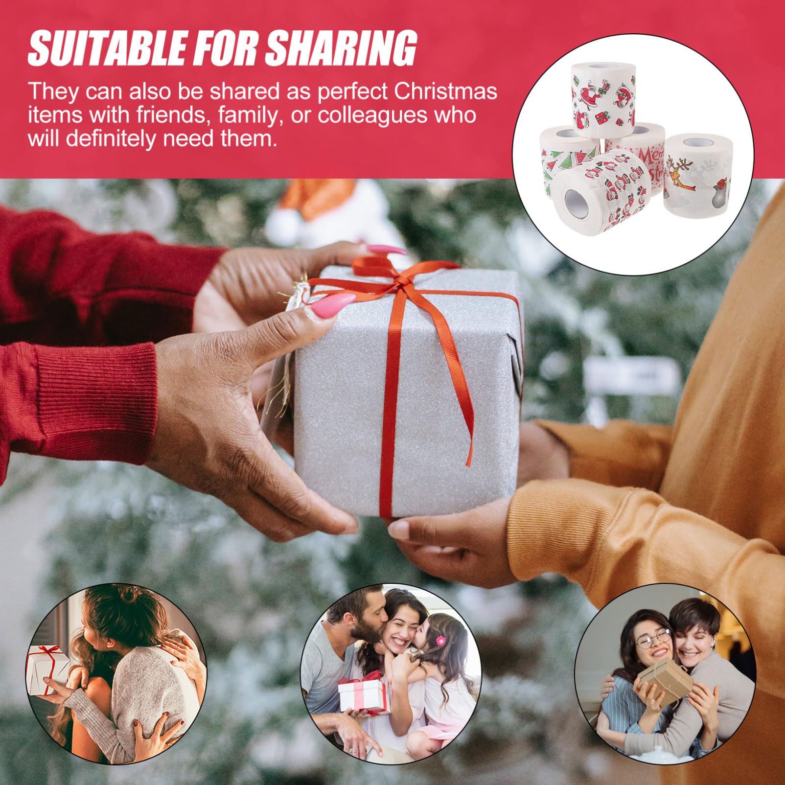 BESPORTBLE 5 Rollos Servilletas De Papel para Cena Servilletas Navideñas Decoración De Fiesta Uso Diario