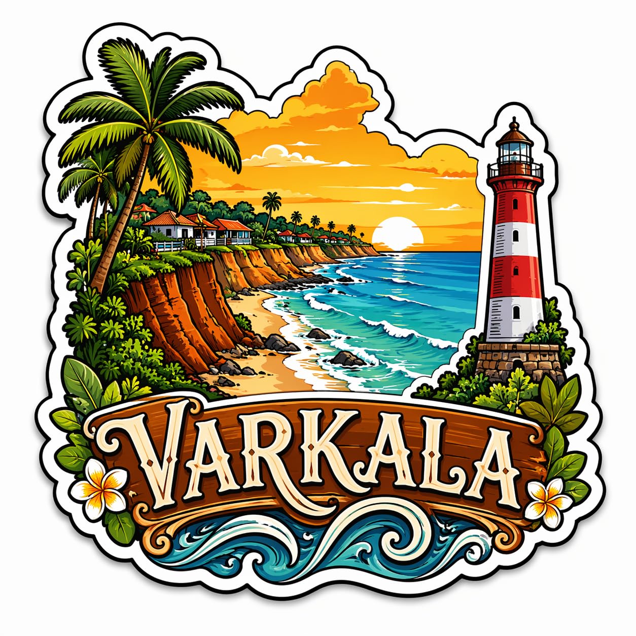 Varkala Theme Wooden Fridge Magnet Souvenir | 3x3 in Kitchen Home Decor Gift-image-48