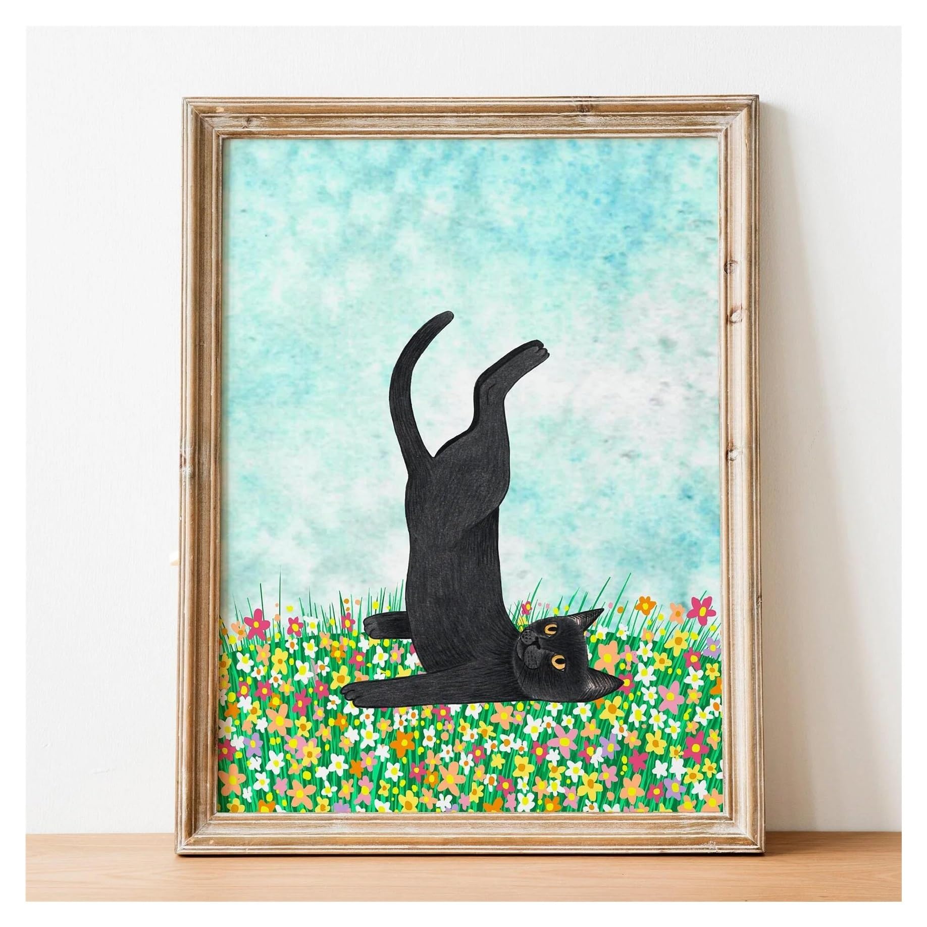 Toile peinture chat moderne abstrait de qualité supérieure 50x70cm