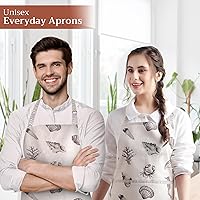 Vista 377 de Maison d' Hermine Delantal 100% de algodón para mujeres con bolsillo de cocina delantal de chef para hombres, decoración de Pascua