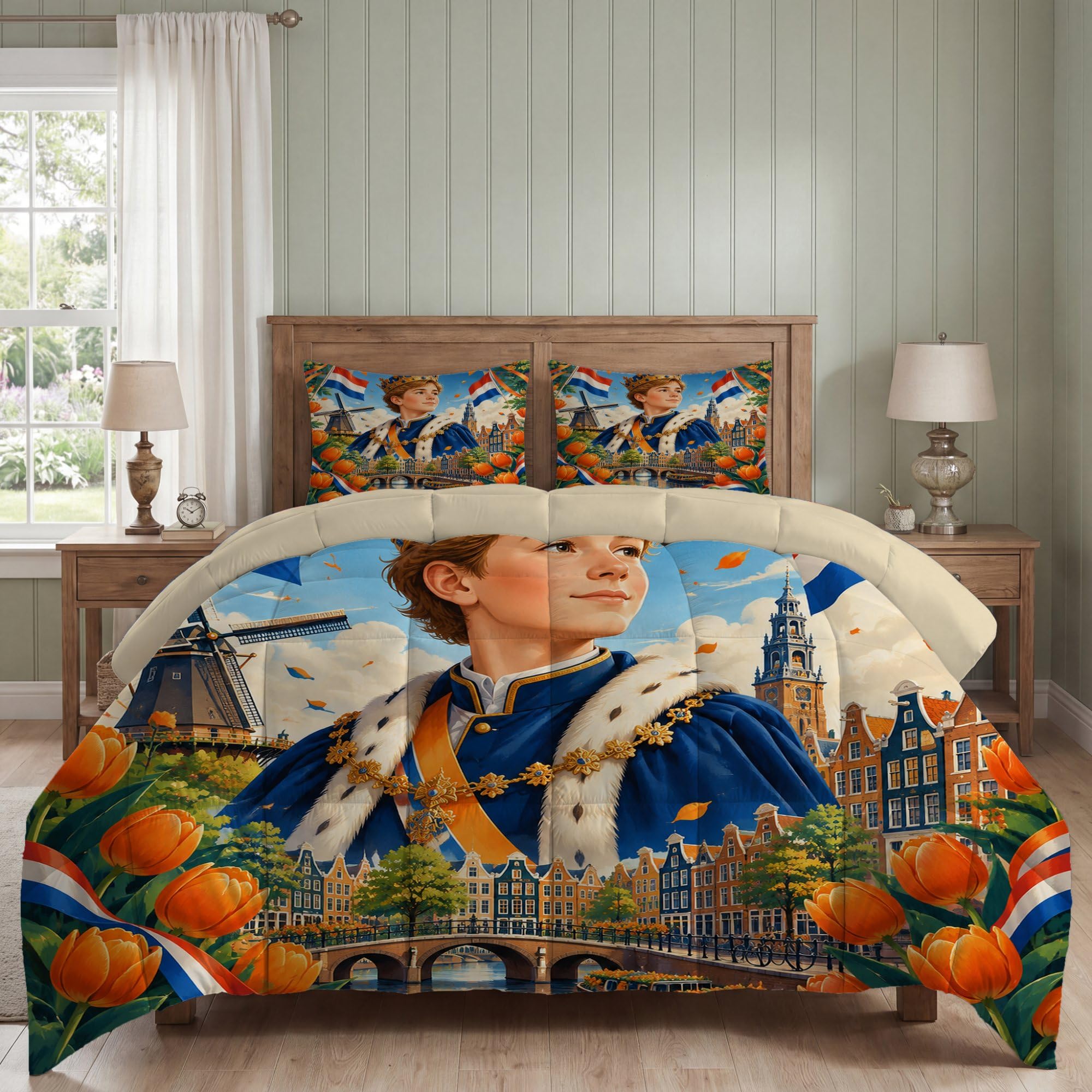 Couette 4 Saisons Traditionnel Roi Bleu, 220x240（65x65x2）