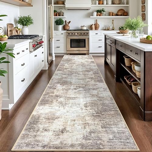 Miniatura 887 de IOHOUZE Alfombra pequeña abstracta de 2 x 3 pies, alfombra de entrada lavable para entrada interior, alfombras con respaldo de goma, alfombra gris