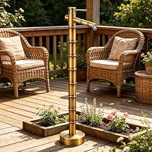 Stehender Wasserbrunnen Kupfer-Gartenhahn Terrassenhahn Wasserzapfhahn f r den Au enbereich bodenmontierter Wassers ulenspender vertikaler Hydrantenhahn die Bew sserung51.5cmSide inlet