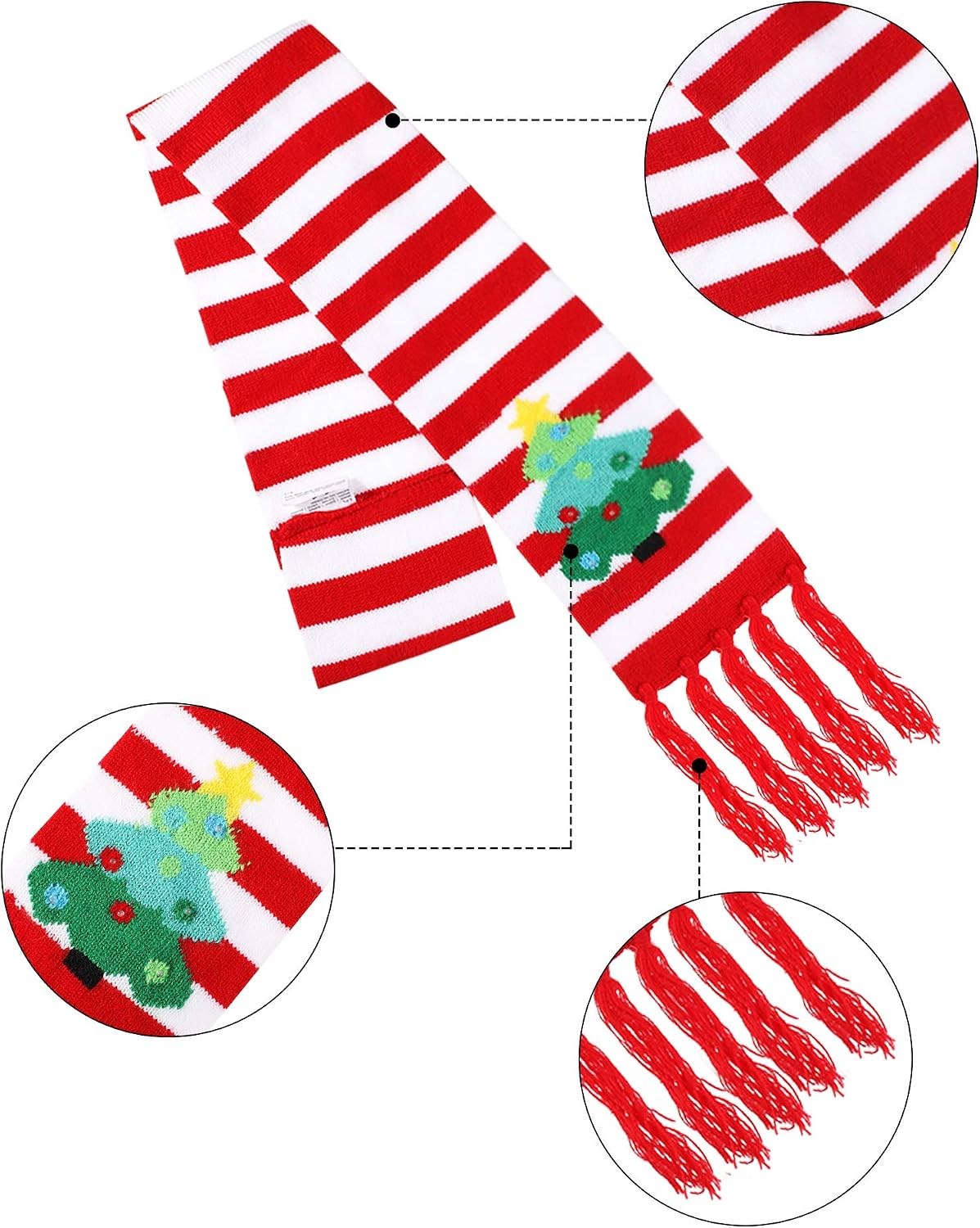 2 Pieces Christmas LED Light-up Hats Xmas Light Up Scarf for Christmas Party