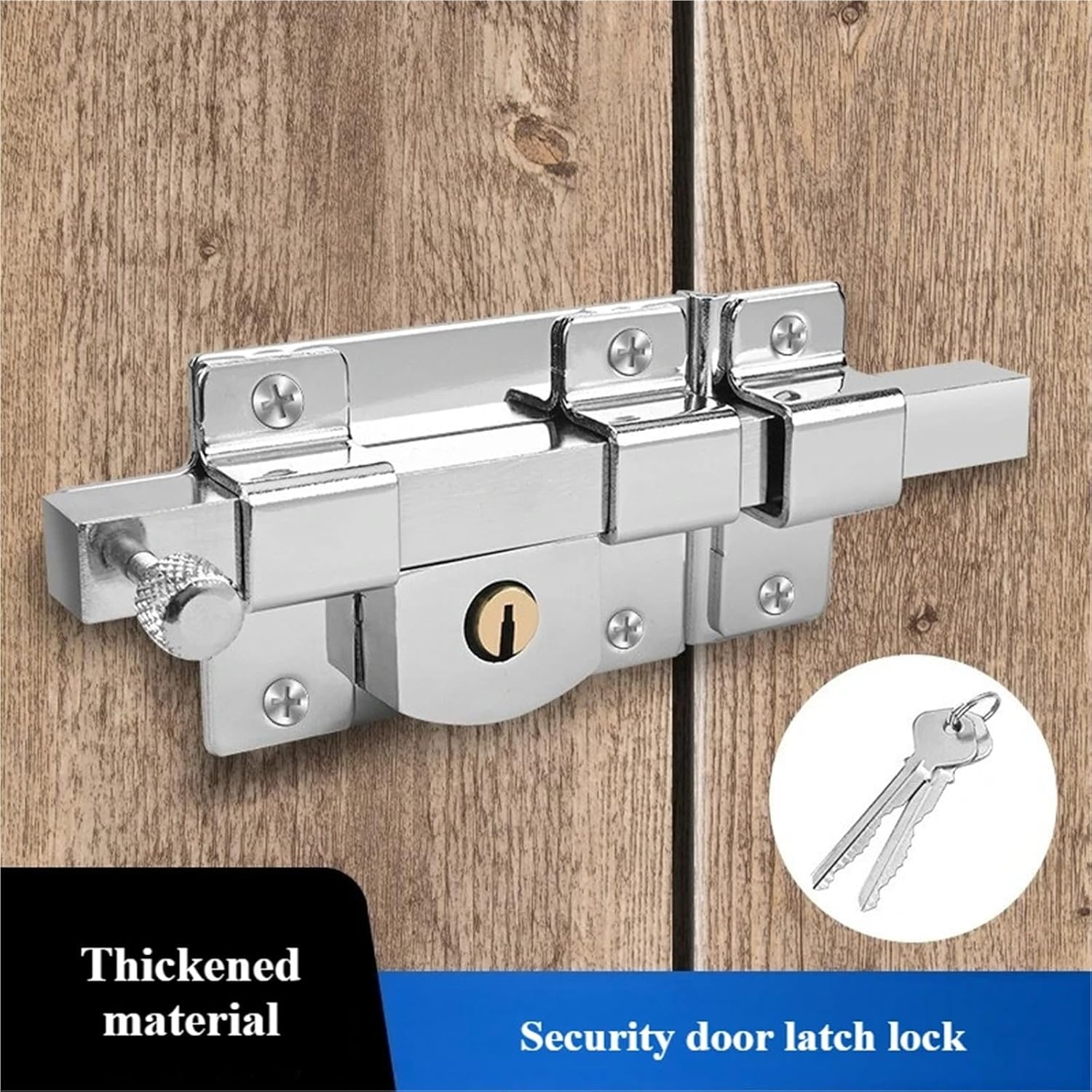 Compatible for Stainless Steel Sliding Door Lock, Barn Door Gate Latch Hardware for Window and Closet(Right)
