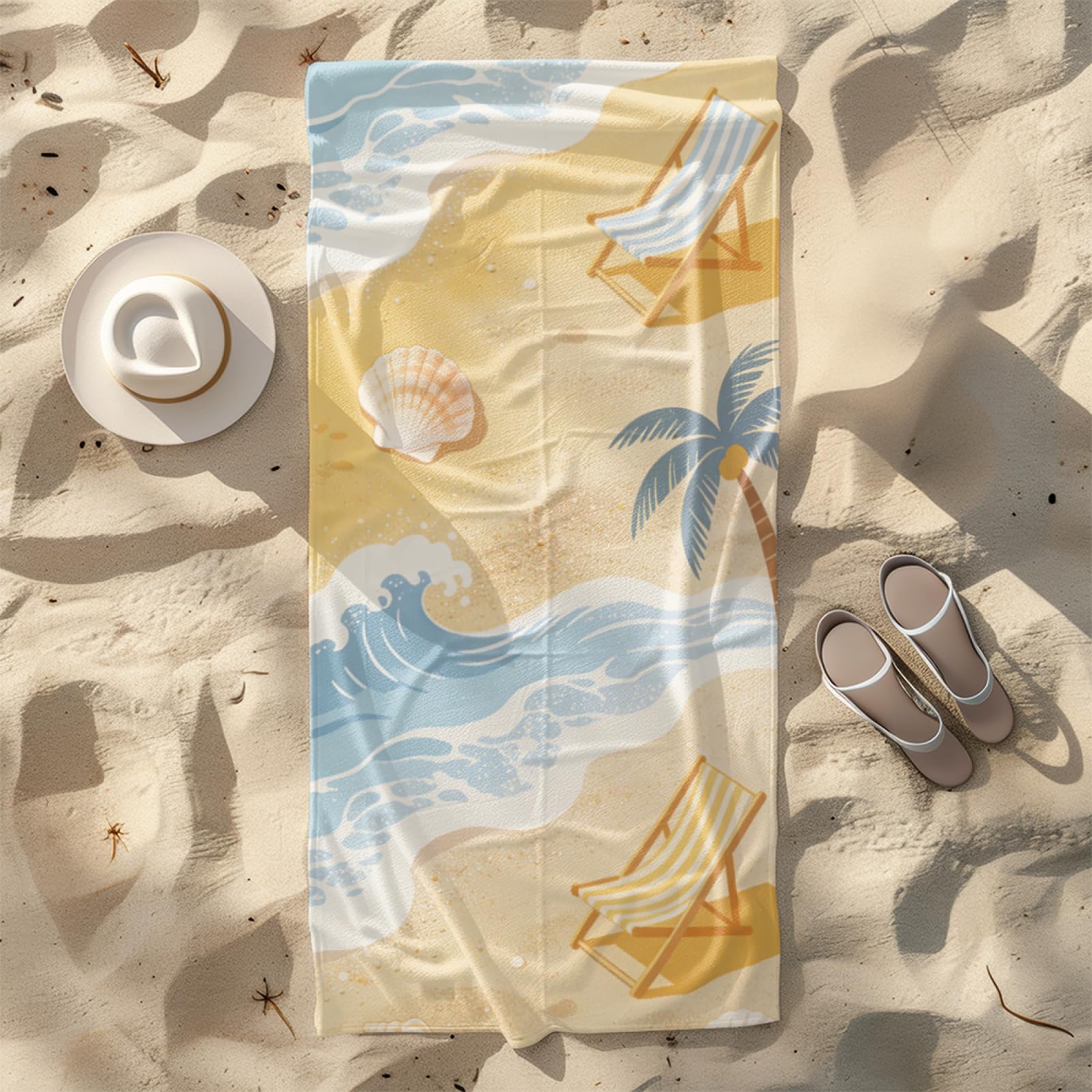 Microfibre Beach Towel 180x90cm Beach Yellow Extra Large Beach Towels Sandproof Quick Dry Foldable Storage for Travel Beach Pool Camping Bathing