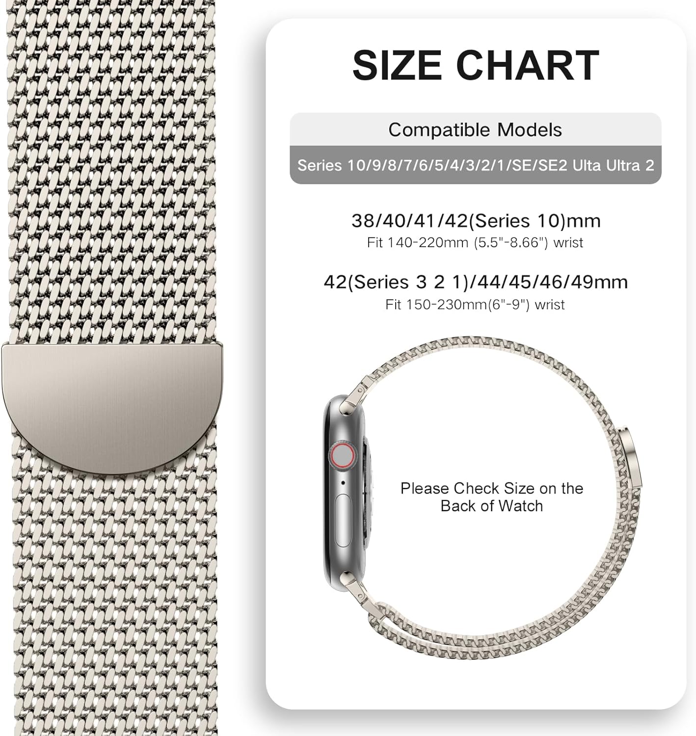 Milanese Mesh Loop Compatible with Apple Watch Bands for Men 44mm 49mm 45mm 46mm 40mm 38mm 41mm 42mm, Stainless Steel Metal Magnetic Strap for iWatch Band Series 11 10 9 8 7 6 5 4 3 2 1 SE Ultra3 2 1 - Image 5