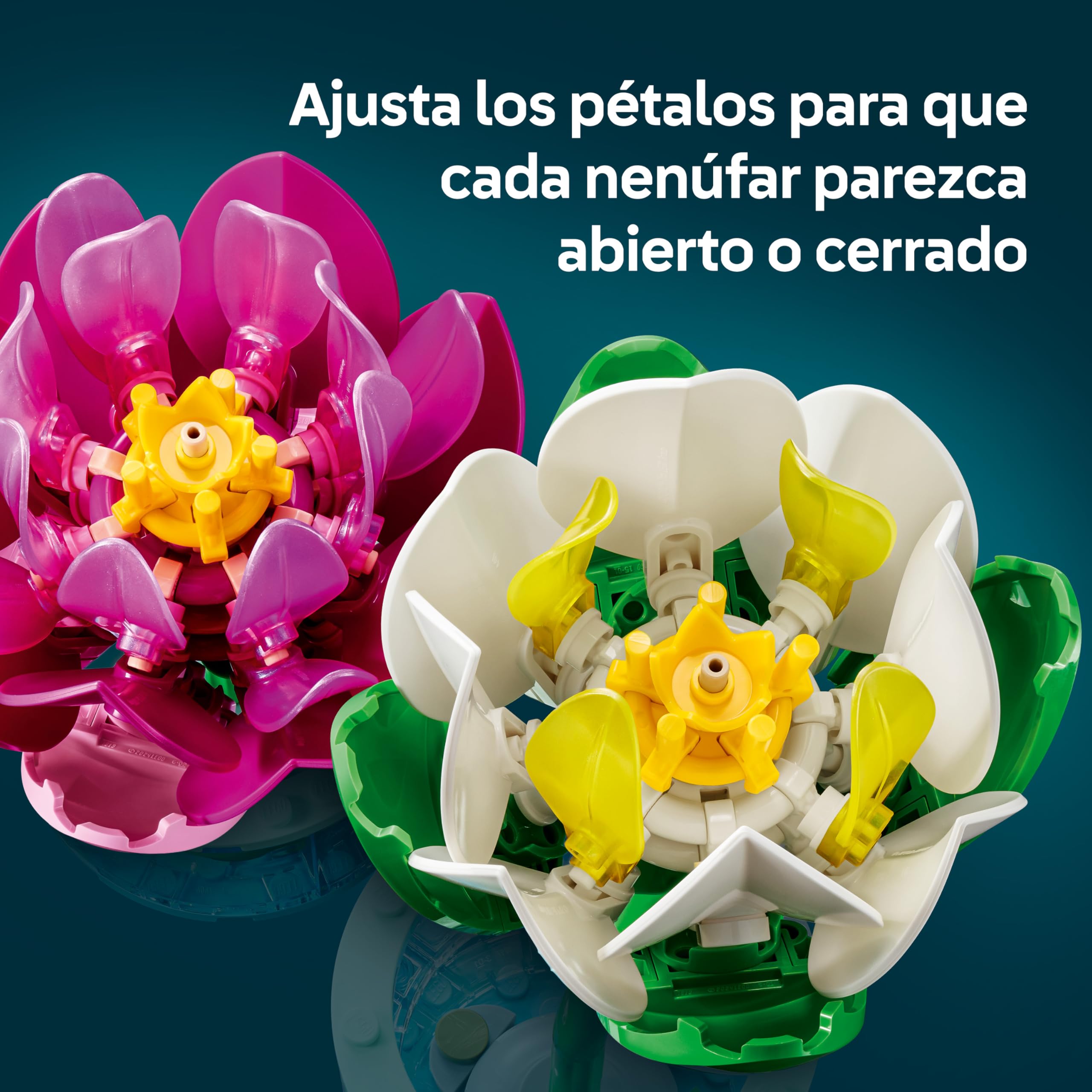 LEGO Botanicals Nenúfares Artificiales – Set de Flores Artificiales con 2 Plantas en Jarrones Transparentes – Kit de Manualidades y Decoración Floral – Regalo para Niñas de 9+ Años y Adultos – 11511