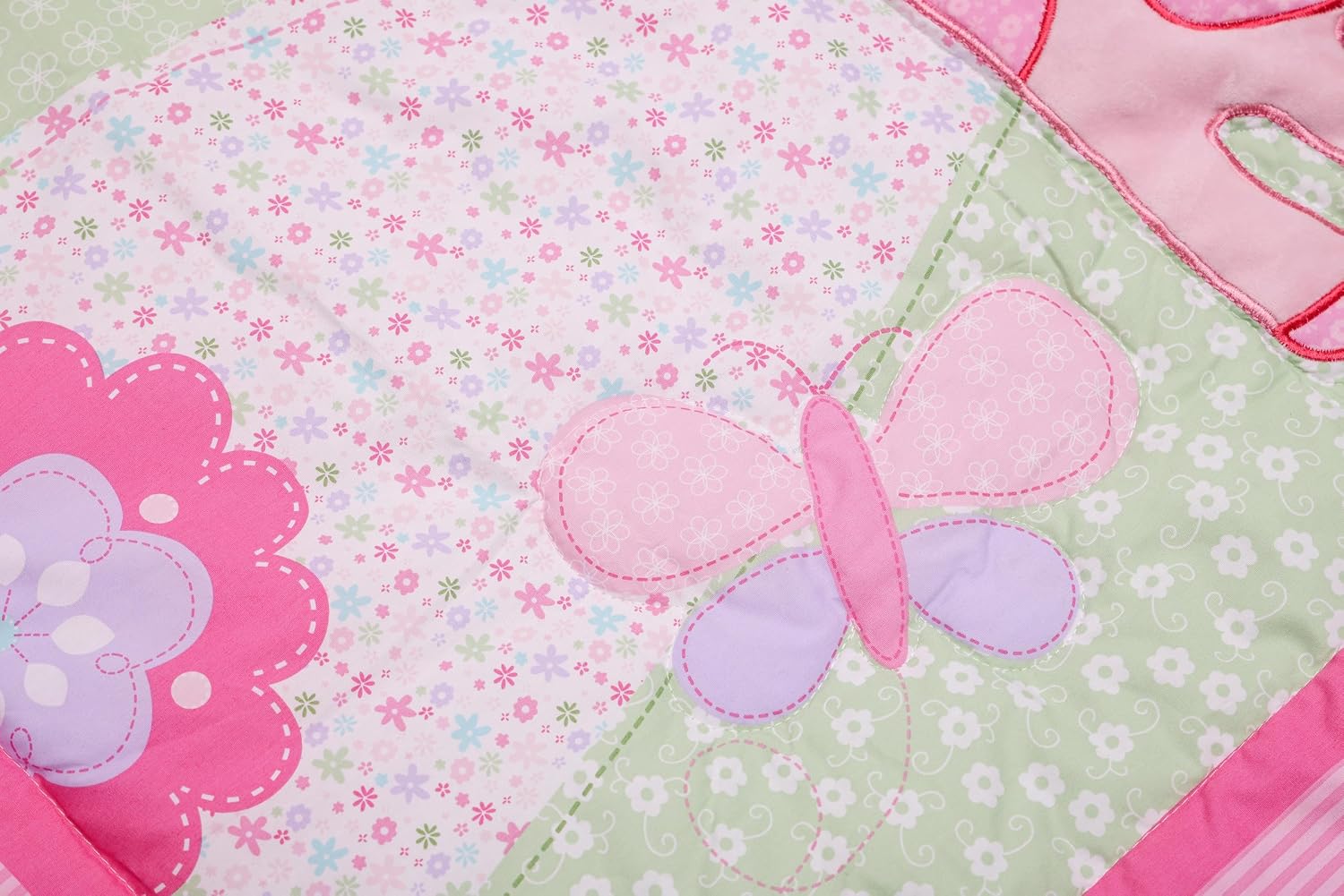 CribMATE Pink Floral Giraffe Butterfly Crib Bedding Set