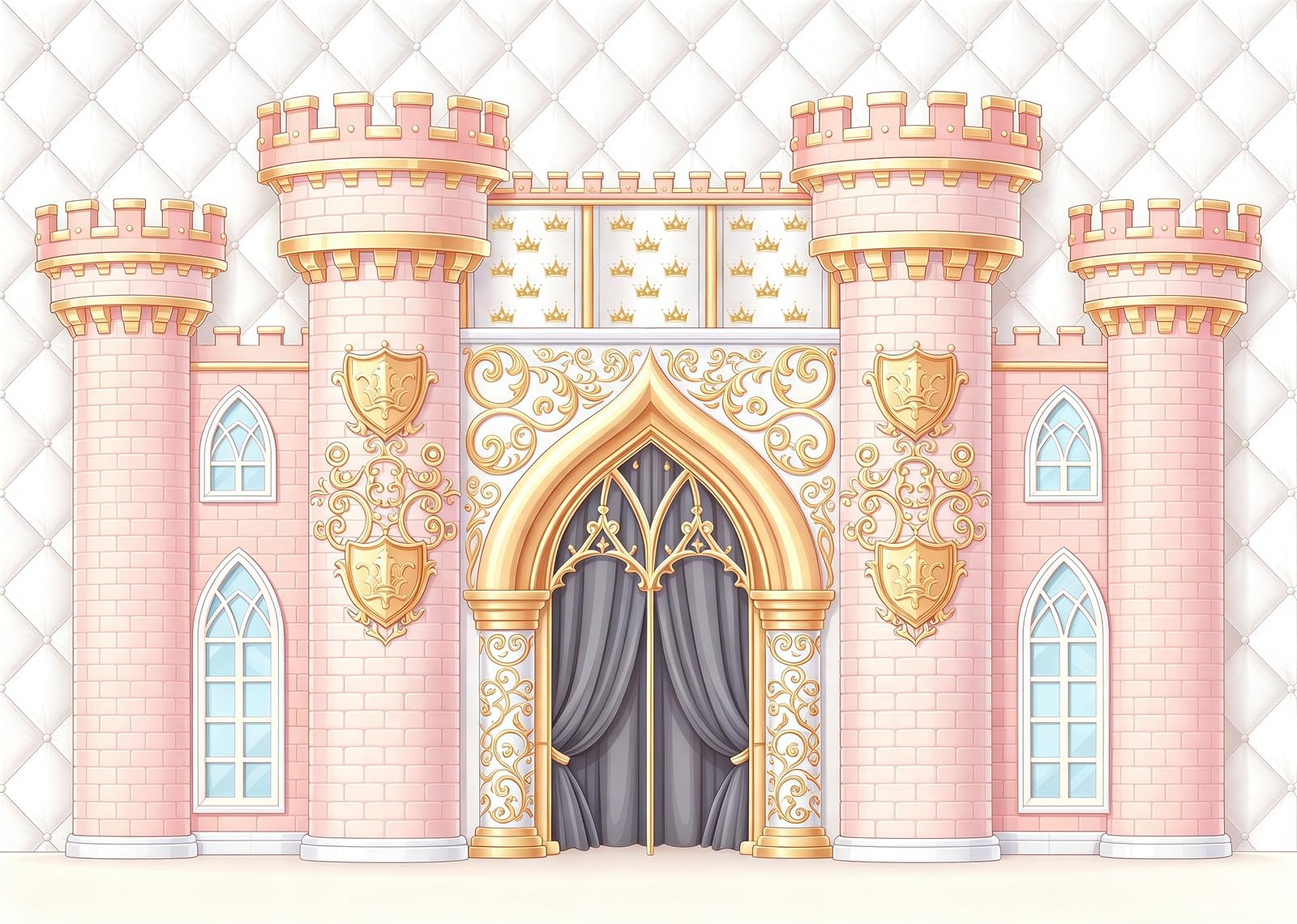 BELECO 4.6x2.5m Sfondo in tessuto Castello Principessa Rosa Palazzo | Ingresso Castello Regno Medievale Fiaba Sfondo Festa Compleanno Ragazze Telo Di Sfondo