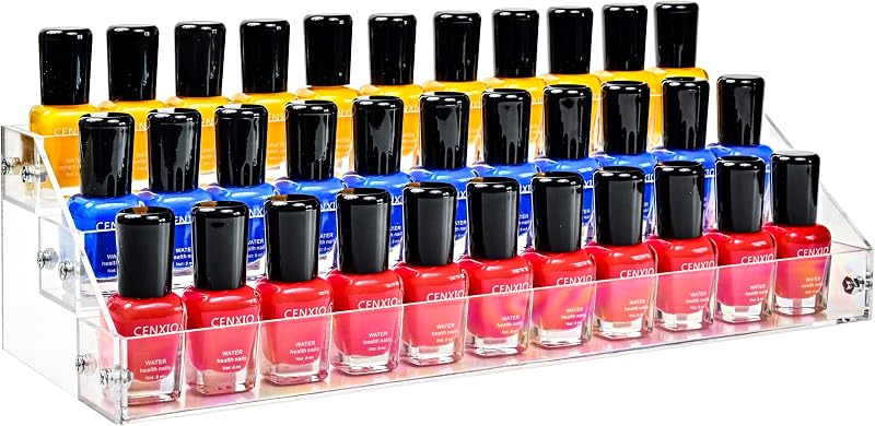 Organizador de cosméticos Kingtaily em acrílico transparente com 3 níveis para mesa