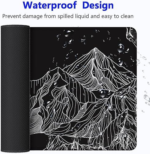 Miniatura 4 de Alfombrilla de mouse grande para juegos con bordes cosidos, alfombrilla de mouse de escritorio extendida con tela microtejida superior, base