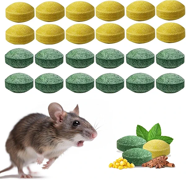 Rodent Repellent with Pure Peppermint Oil, Mouse/Rat/Squirrel Deterrent for Garage, Attic, Car Engine, Long-Lasting Indoor & Outdoor Mice/Mole Control, Safe Alternative to Moth Balls & Traps (24 Pack)