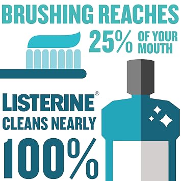 Listerine Zero Cool Mint Mouthwash For Fresh Breath And To Kill Bad Breath Germs, 500 ml, 16.9 Fl Oz
