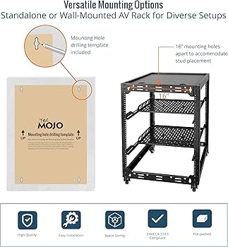 Amazon.com: TECMOJO 16U Open Frame Network Rack for IT &AV Gear