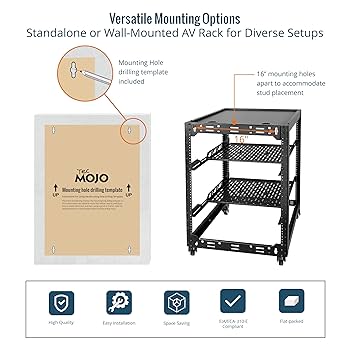 Amazon.com: Tecmojo 16U Open Frame Network Rack for IT &AV