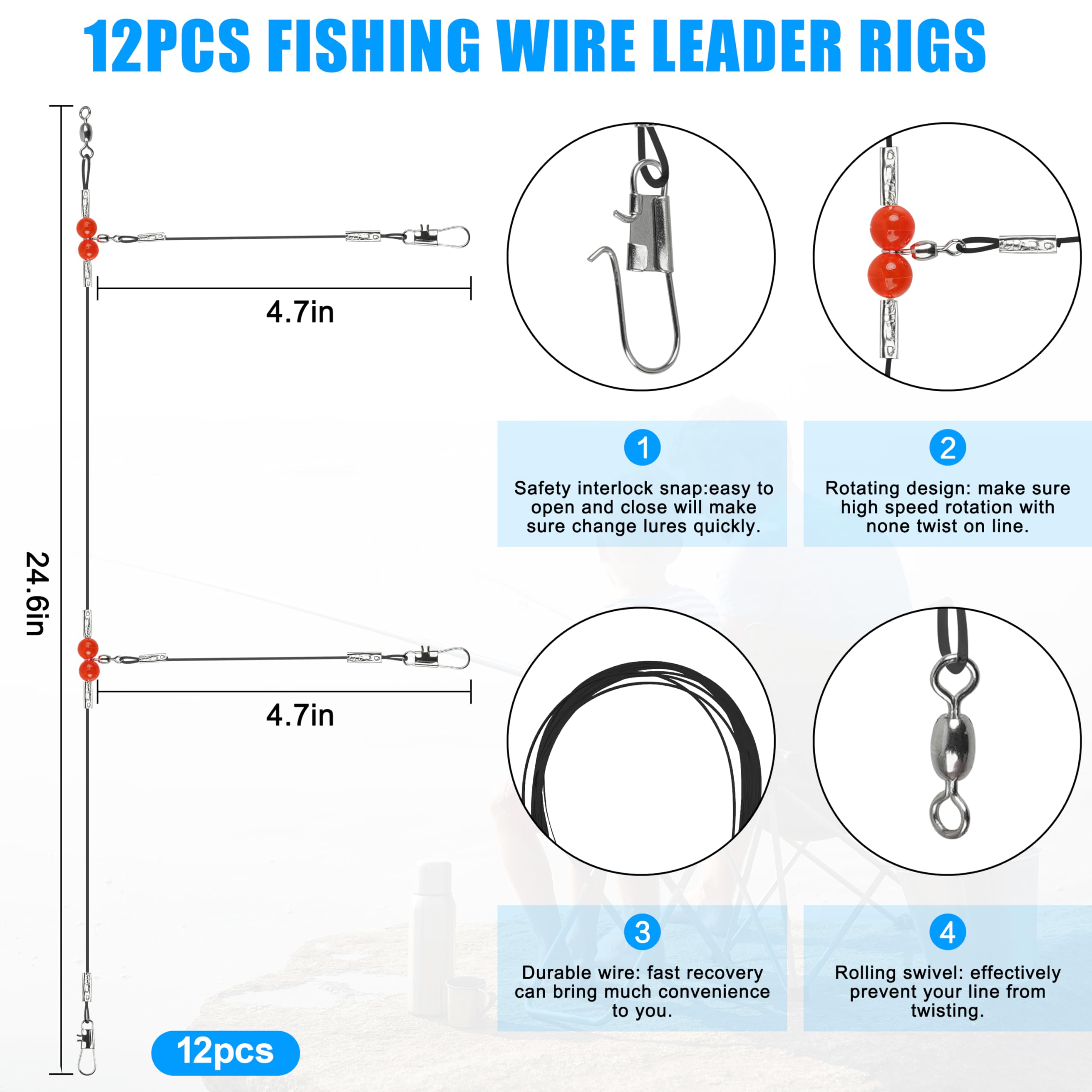 Kit D'accessoires De Pêche Au Surf, 33 Bas De Ligne De Pêche En Eau