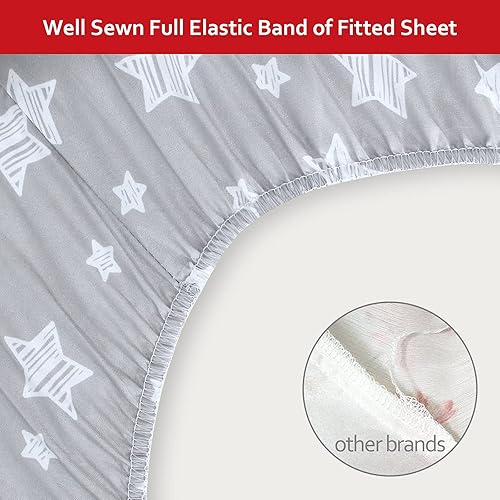 Miniatura 3 de Moonsea Sábanas para niños pequeños, juego de sábanas de 3 piezas para niños, juego de ropa de cama suave y transpirable para cuna, incluye una