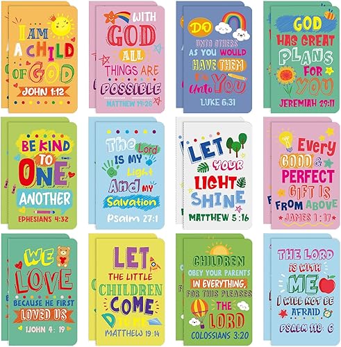 24 blocs de notas con versículos de la Biblia, mini cuadernos religiosos de bolsillo, motivacionales, cristianos, pequeños blocs de notas