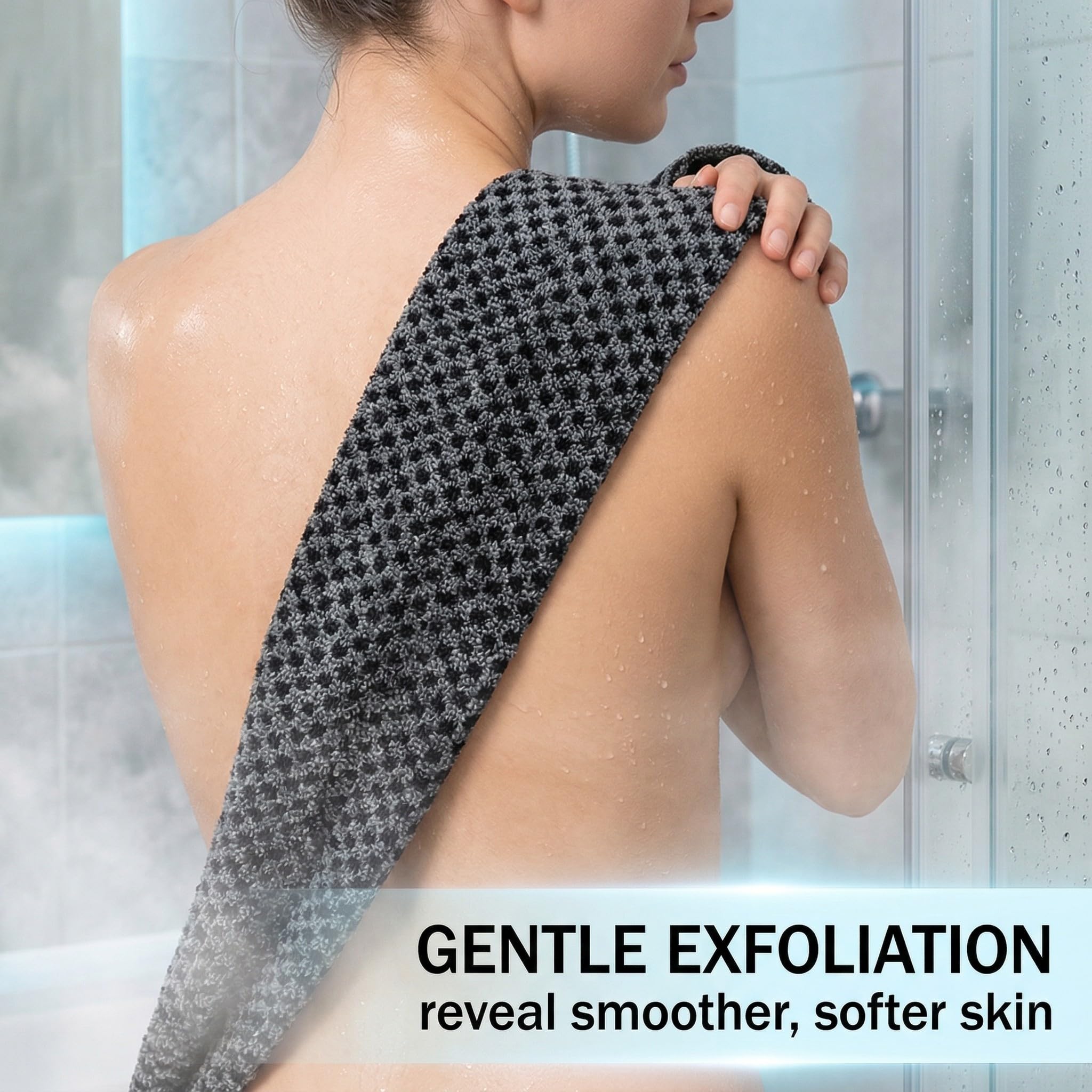 2 Pièces Gommage du Japonais Serviette Exfoliante pour Le Dos, Gant Exfoliant Corps, Extra Longue Exfoliant Chiffon de Lavage, pour le Bain pour Bains du dos Corps, pour Hommes et Femmes - 2