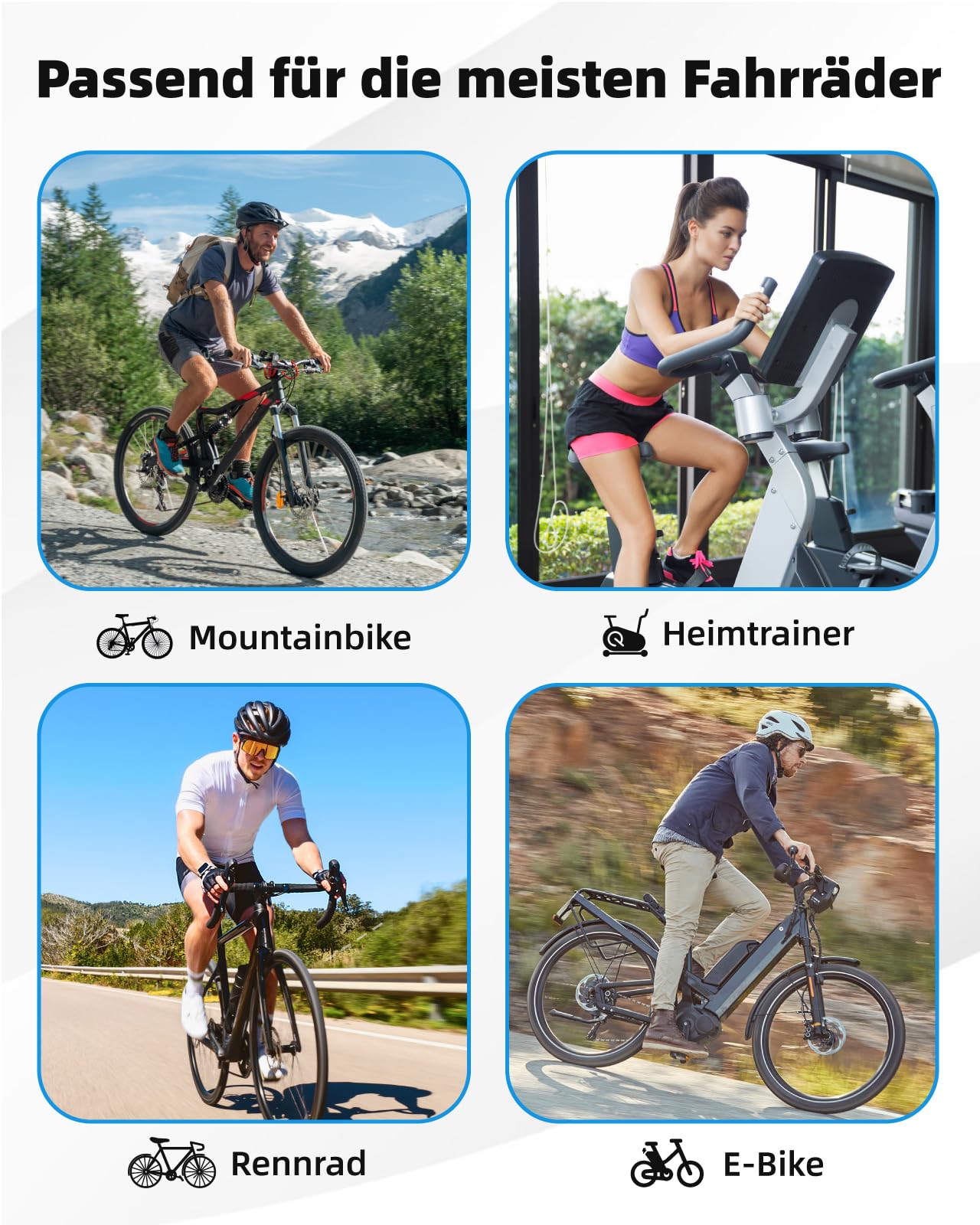 Fitense übergroßer Fahrradsitz, Bequemer Fahrradsitz, Fahrradsattel mit doppelter Stoßdämpfungskugel, Memory Foam, Montageschlüssel, für Peloton Bike & Bike+, Mountainbikes, für Männer und Frauen