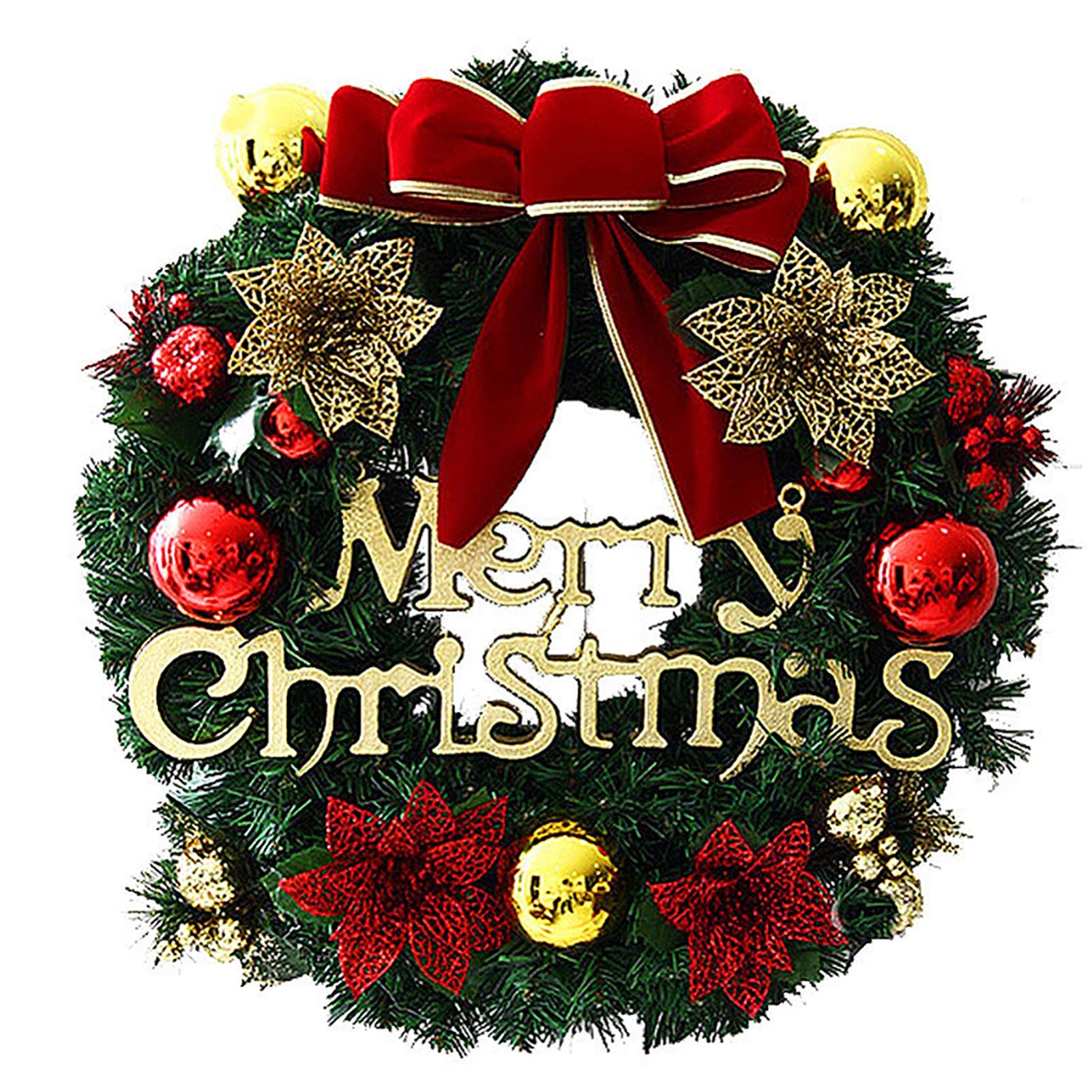 MIAOXIAO Weihnachten Kränze Dekoration Kreativ Türkranz Weihnacht Girlande Künstliche Weihnachtskranz Deko Christmas Wreath Weihnachtsgirlande Kränze Natürliche Girlande,A