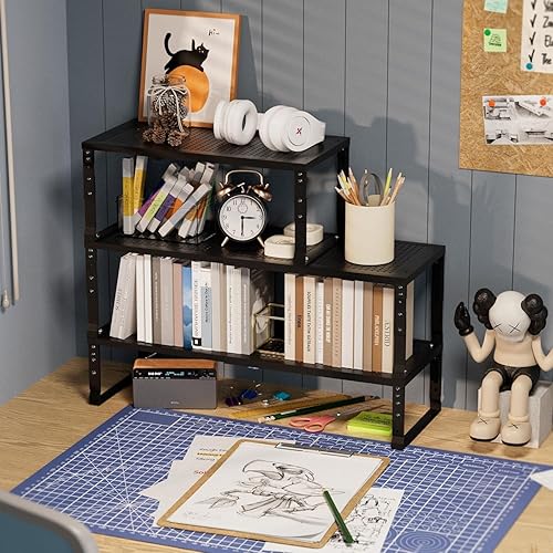 Miniatura 5 de Estante expandible para especias de cocina, estante de almacenamiento apilable, estante de mostrador ajustable para armarios, encimera, armario,