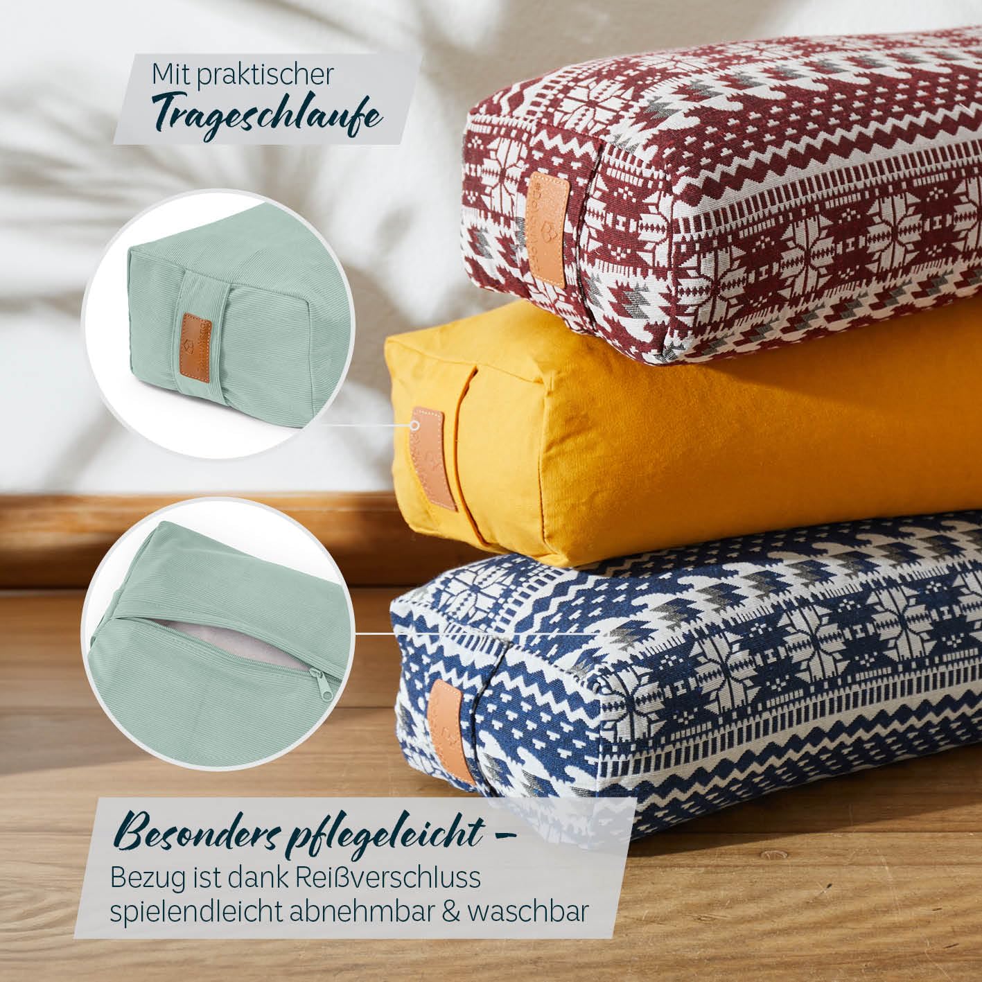 #DoYourYoga Yoga Bolster de pana Paravati con espelta orgánica (KBA)