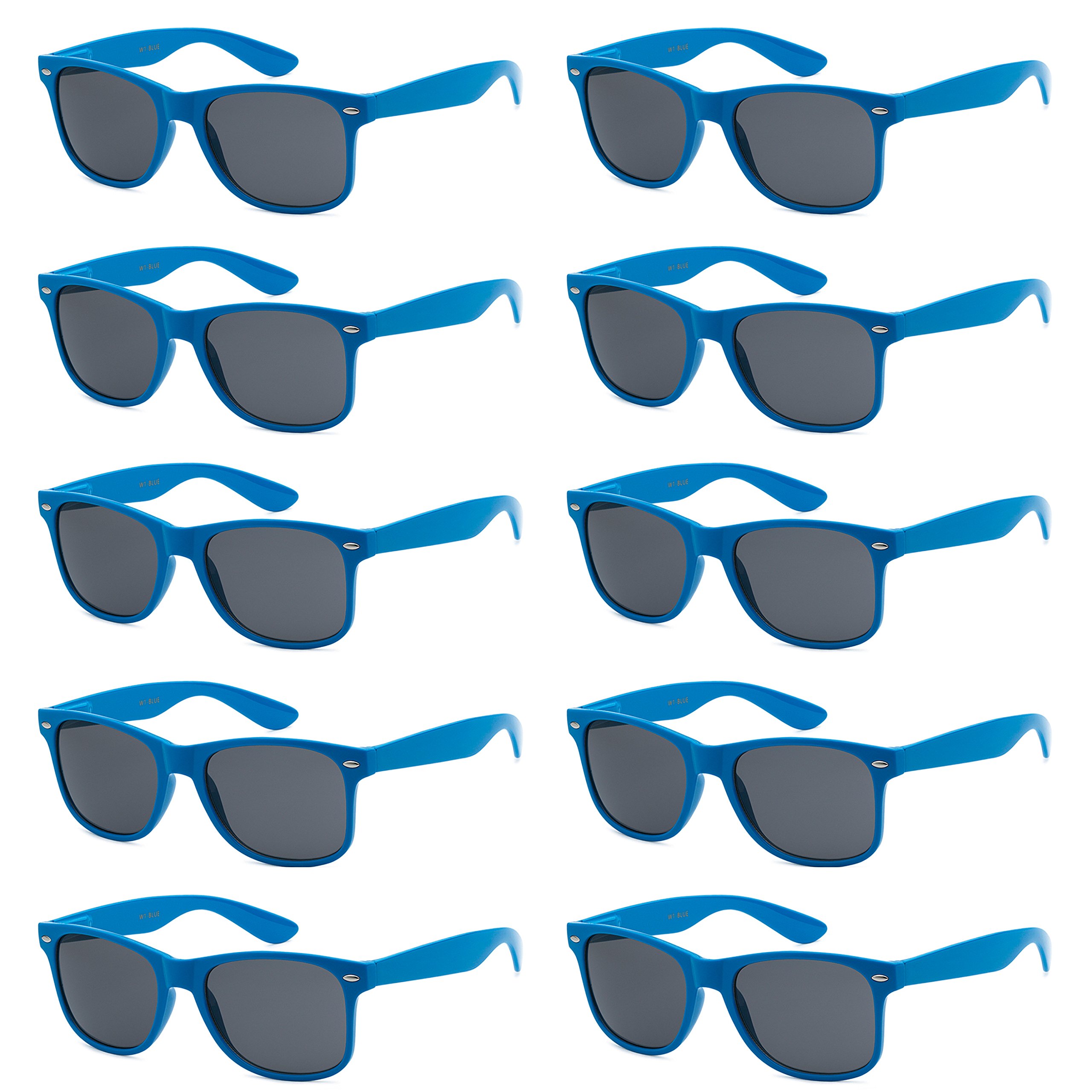 Got Shades Wholesale Bulk Unisex 80's Retro 100% UV Sunglasses for Adults - 10 Pack - w/Flex Hinges