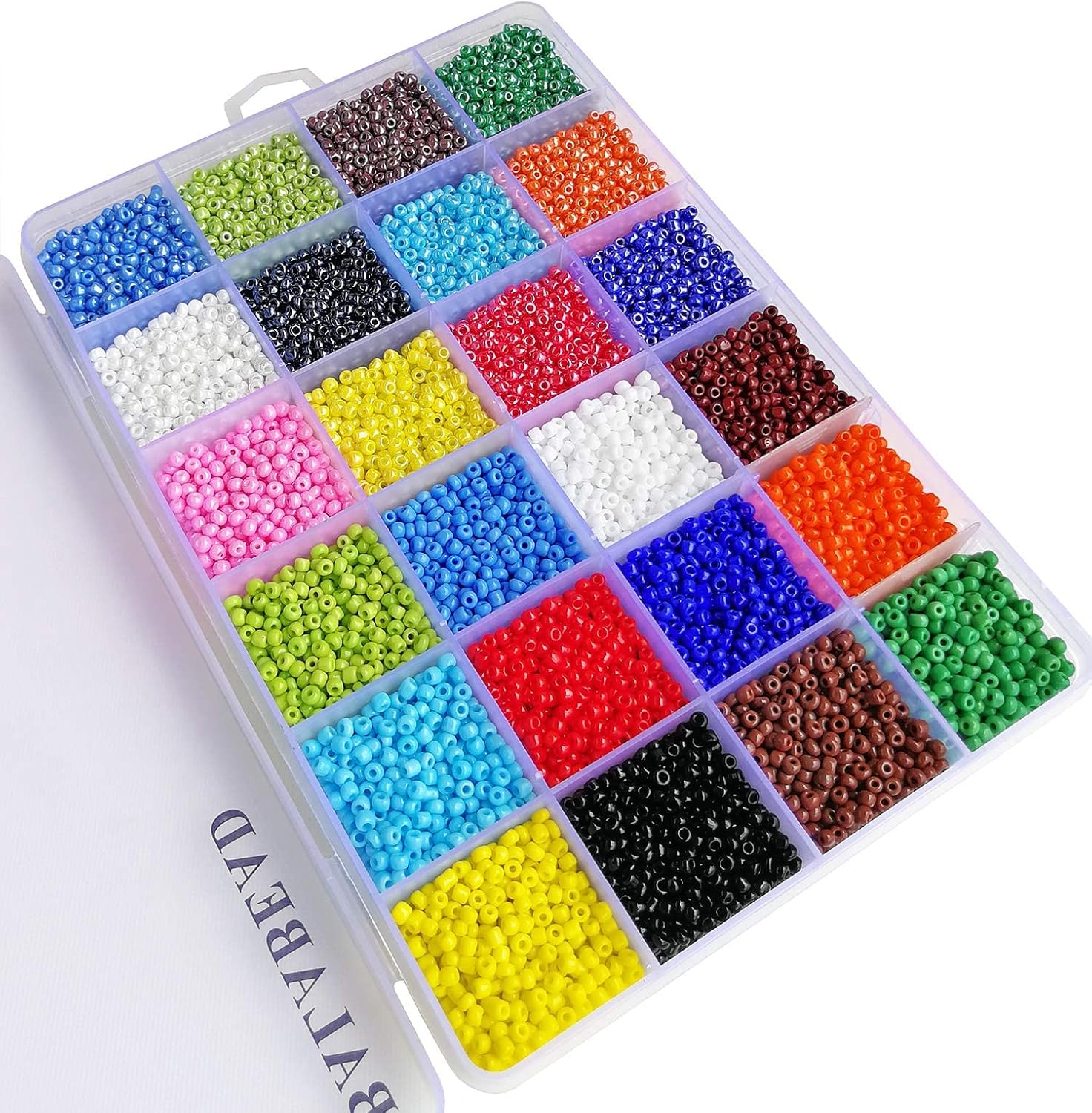 BALABEAD Size 3mm 8/0 Seed Beads About 7200pcs in Box 24 Multicolor Assortment Opaque Colors Glass Seed Beads for Making Jewelry Necklace Bracelets Earrings Rings - Image 3