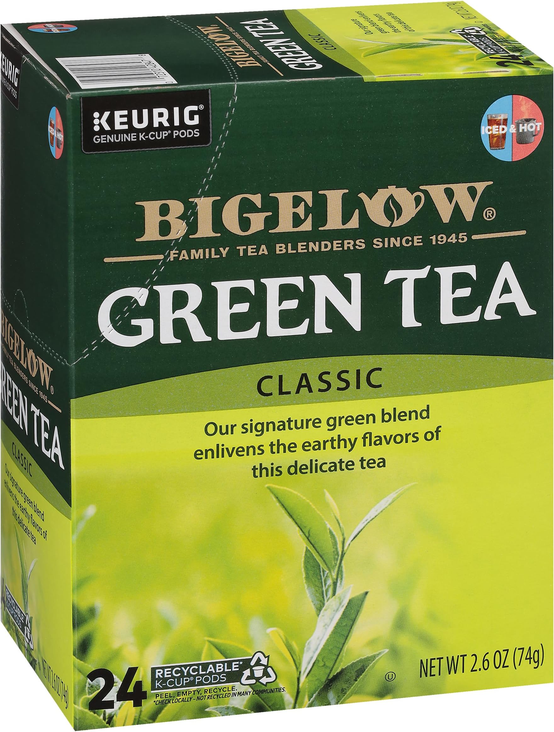 Bigelow Green Tea Keurig K-Cup Pods, 24 Count Box (Pack of 4) Caffeinated 96 K-Cup Pods Total