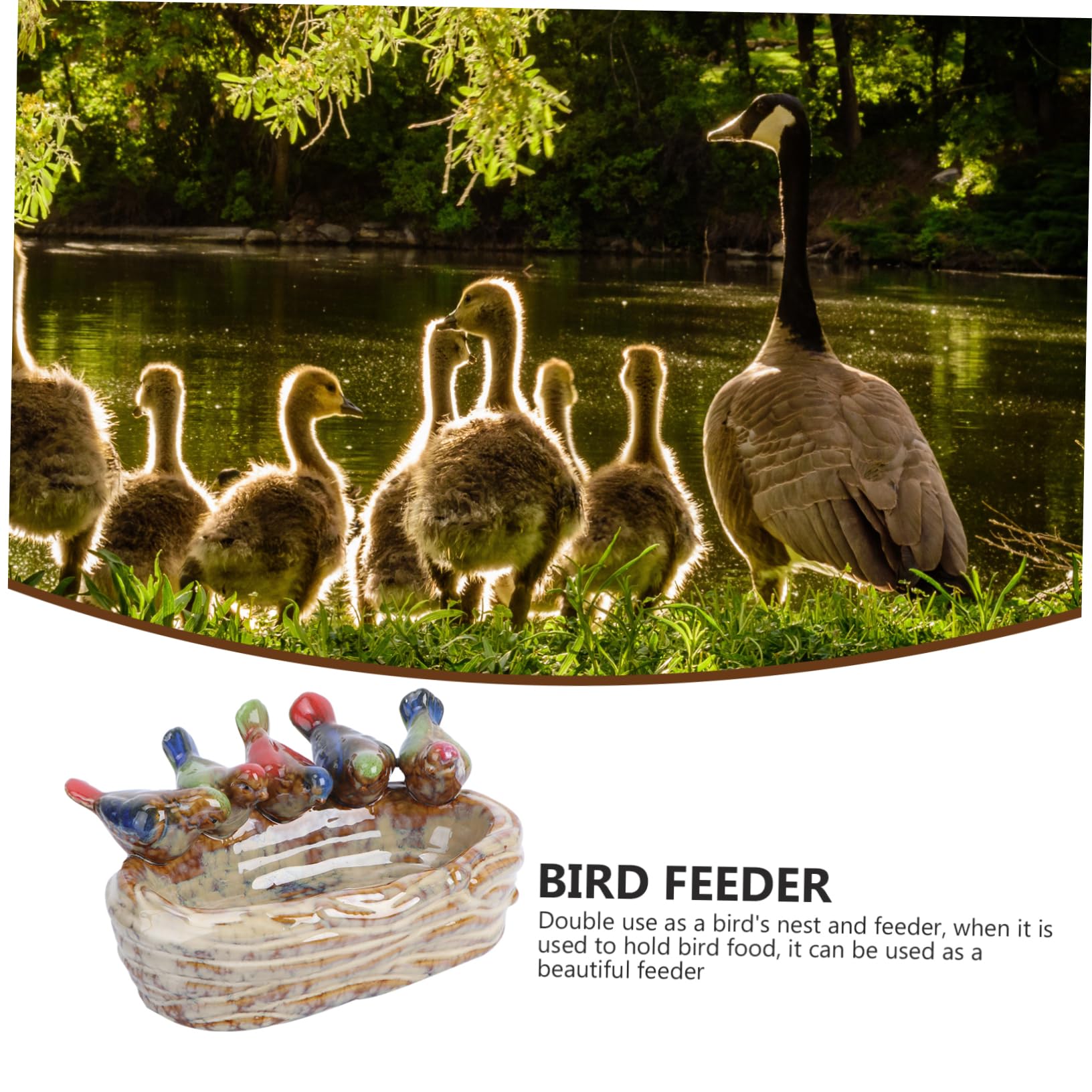 Sosoport 1pezzi Piatto Ceramica Per Frutta e Cibo Per Uccelli Decorazione Da Giardino Creativa e Versatile Design Chic e Funzionale Adatto Per Frutta e Adornamenti Da Giardino