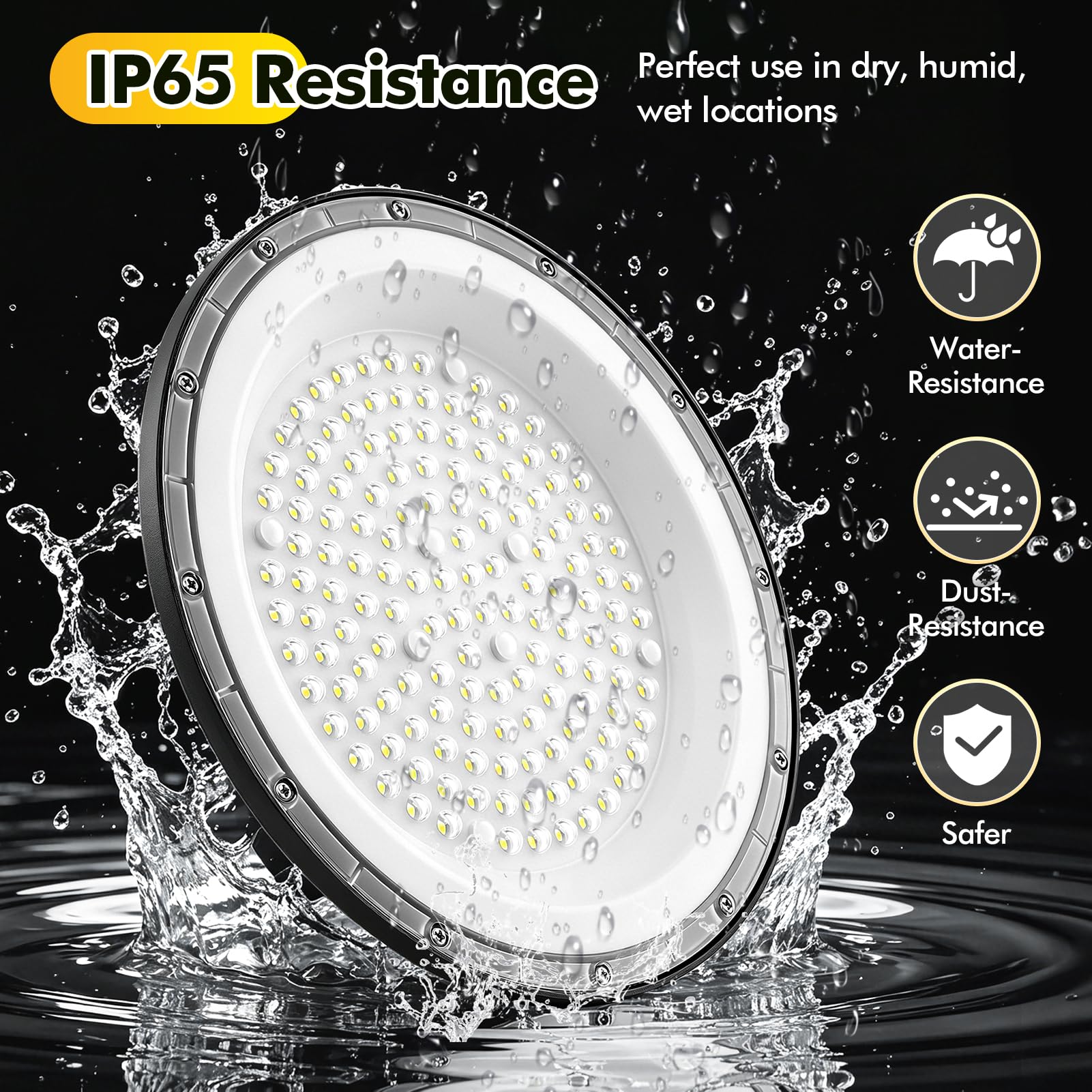 Sararoom 10Pack UFO Projecteur LED Industriel, 200W 20000LM Super Brillant High Bay Eclairage Atelier, 6500K Blanc Froid Projecteur LED Exterieur, Étanchéité IP65 Plafonnier LED pour Entrepôt, Usine