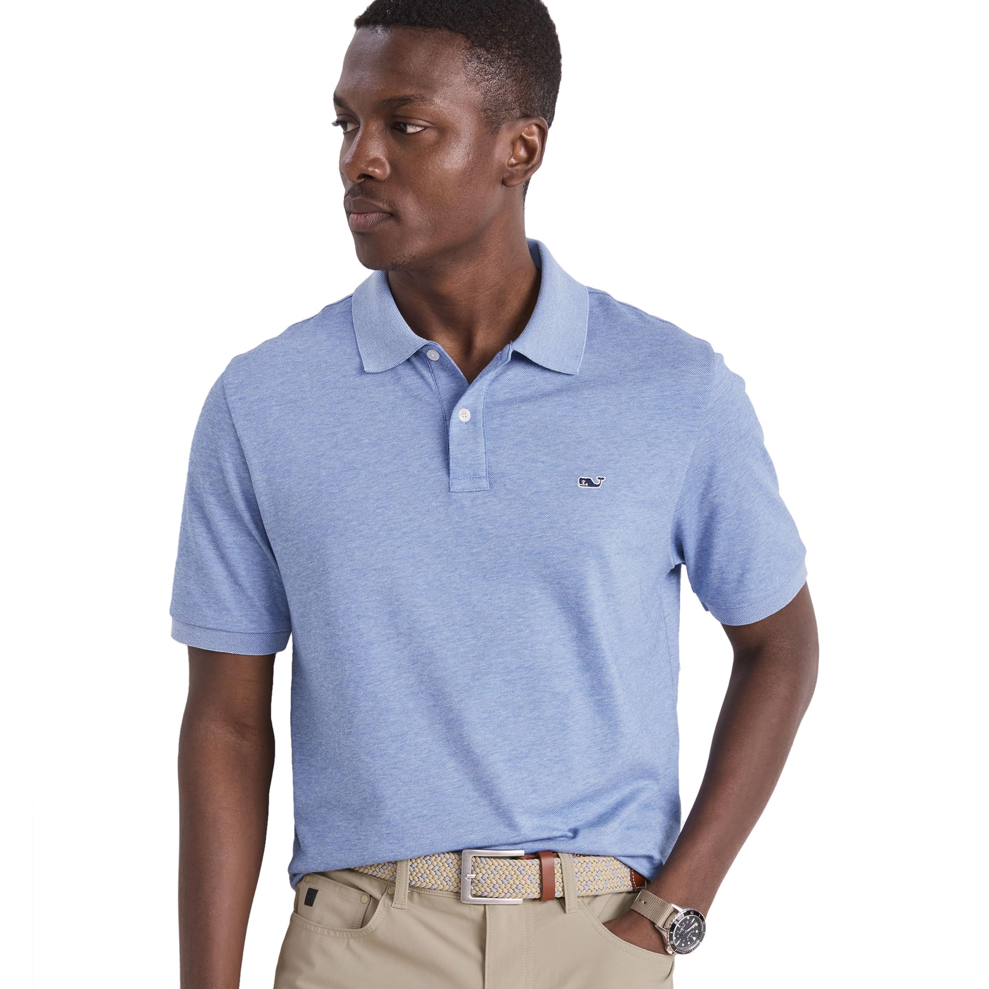 vineyard vines Men's Edgartown Pique Polo, Club Blue, XXL
