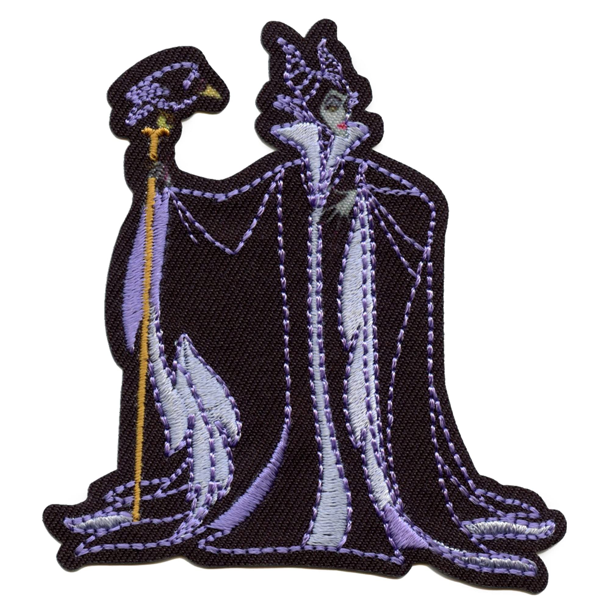 Écusson Maléfique Disney grand format patch brodé thermocollant intégral de la Belle au Bois Dormant
