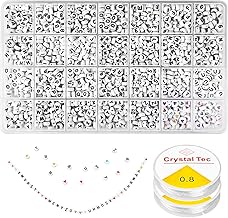 Relota 1400Pcs Perles pour Bracelet 7 X 4 mm, A-Z Blanc Perles Lettres Alphabet et Colorée Coeur Beads avec 2 Fil Elastique, pour Fabrication de Bijoux, Bracelets, Colliers, Enfants DIY Artisanats