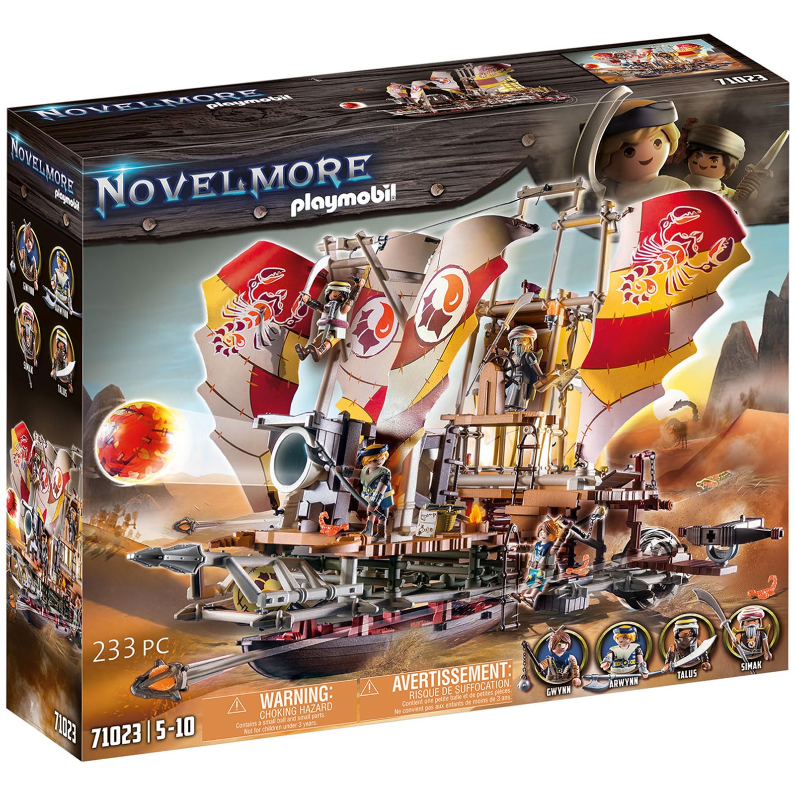 PLAYMOBIL Novelmore 71023 Sal'ahari Sands - Veliero del Deserto, Giocattoli per bambini dai 5 anni