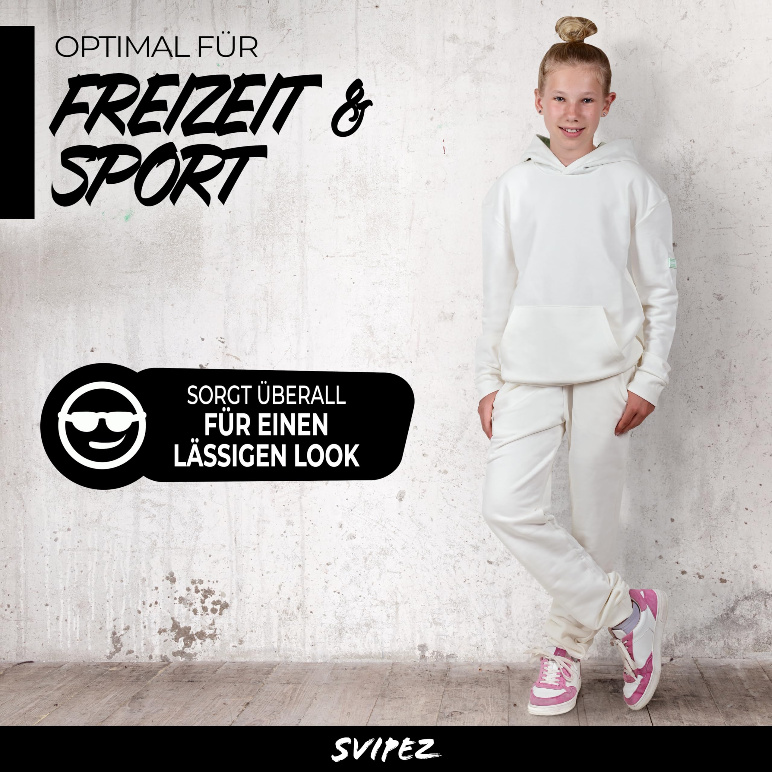 Fusion AI Kinder- und Jugend-Sweatshirt und Jogginghose Set 100% Bio-Baumwolle, in Europa hergestellt, einzigartiges KI-Design