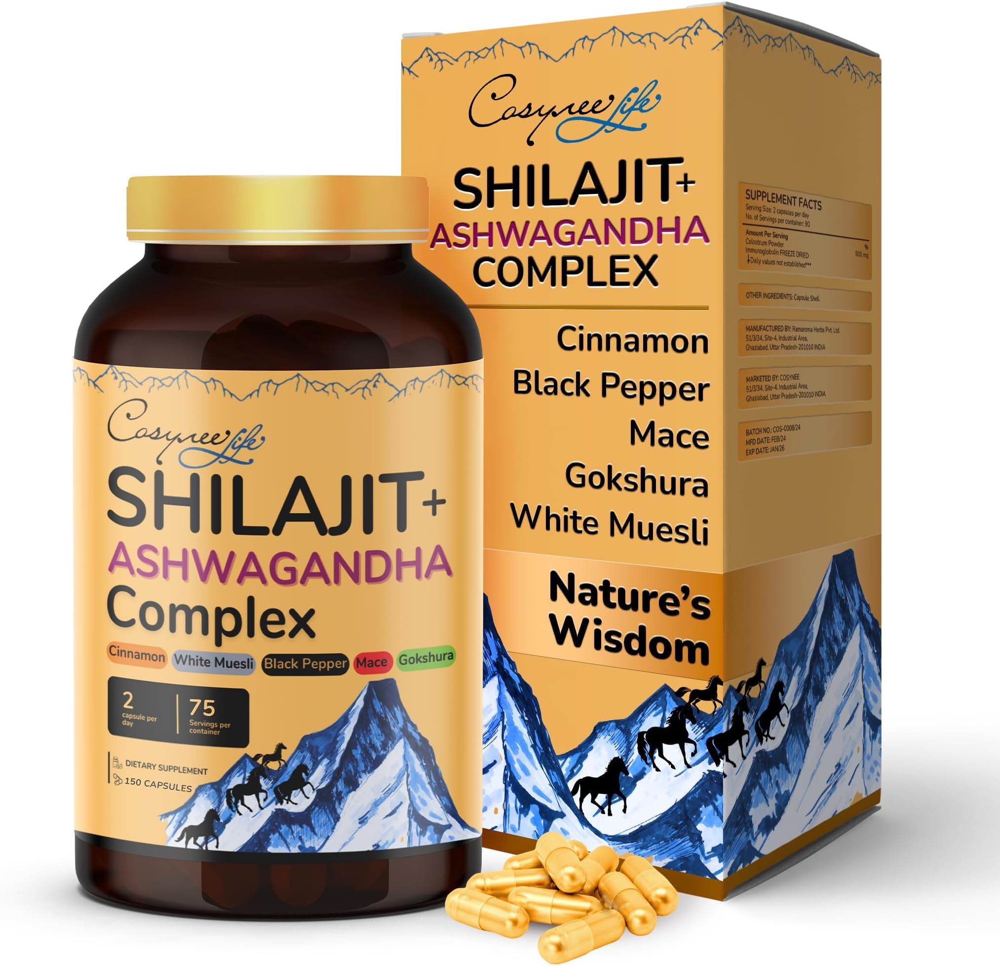 cosynee Pure Himalayan SHILAJIT + Complex Capsules
